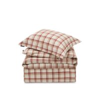 Lexington – Checked Cotton Flannel Bed Set Beige/Red