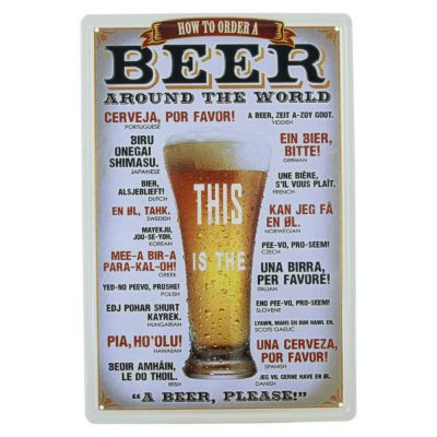 metallskylt beer around the world