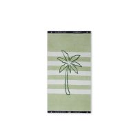 Lexington – Graphic Velour Beach Towel 100×180 cm Green/White